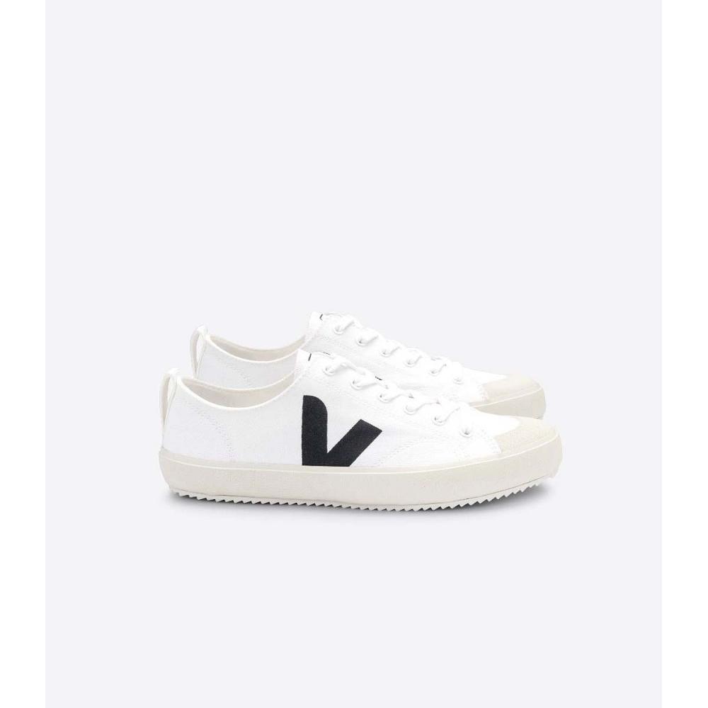 Women\'s Veja NOVA CANVAS Shoes White/Black | SG 531WNB